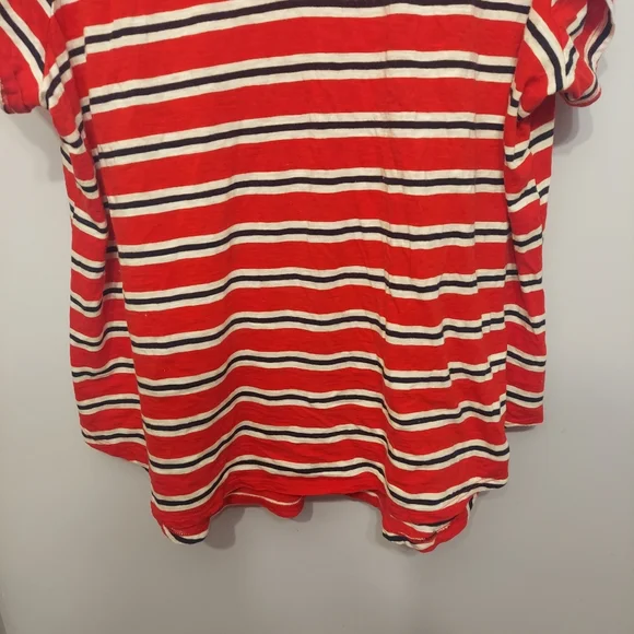 Maurices striped 2x criss-cross v neckline nautical colors plus size top - Picture 2 of 10